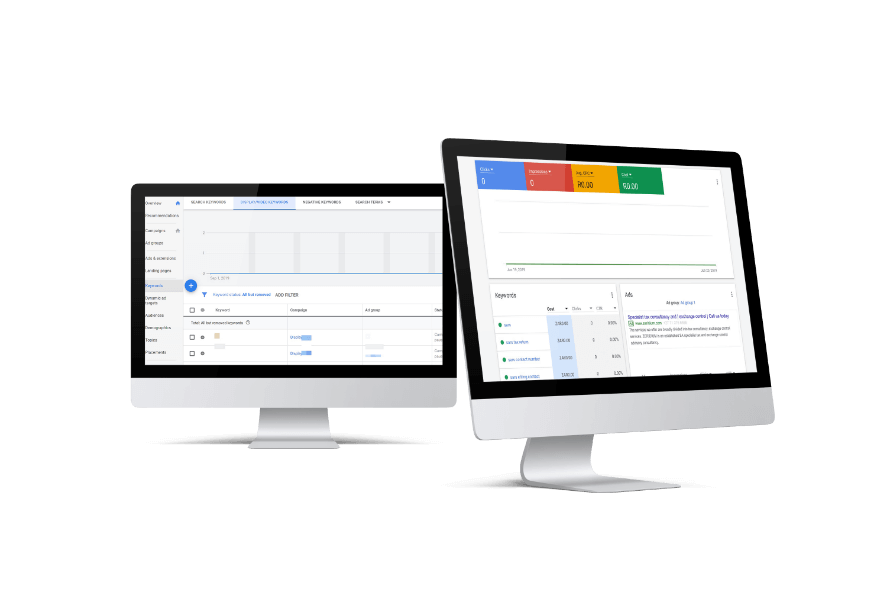 Google Ads on a Desktop