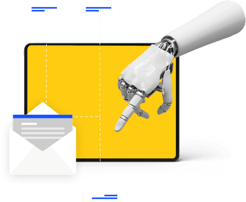 Robot Arm Signifying Automated Email Marketing