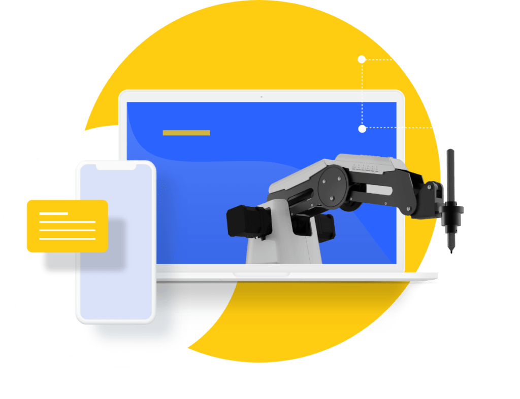 Robot Arm Designing a Web Page