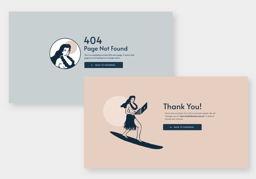 Beachside Coworking 404 Thank you Page Design
