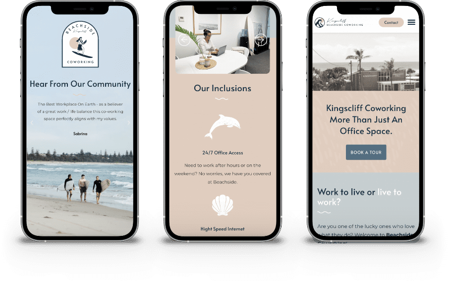 Beachside Coworking Mobile Web Design